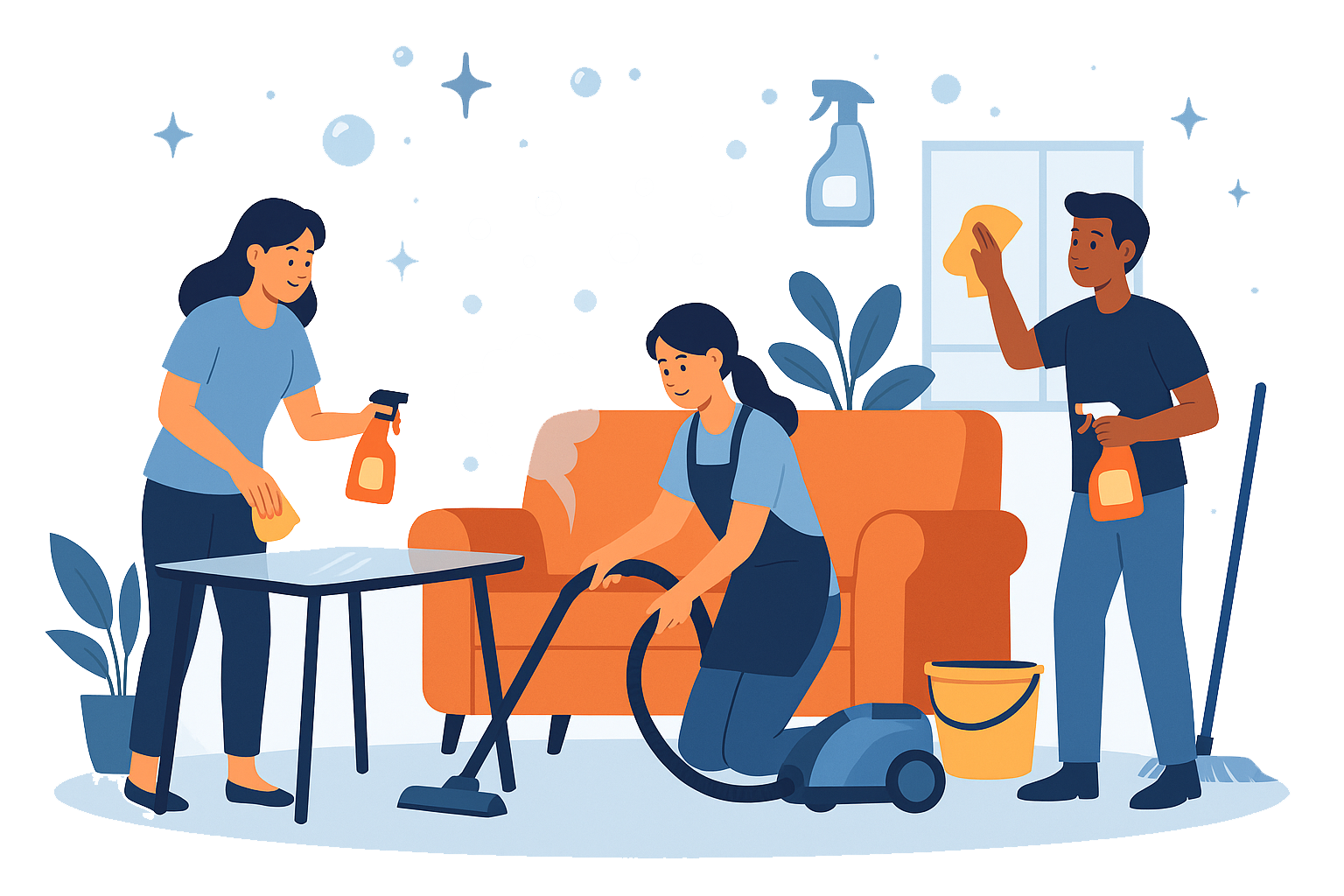 WhushClean cleaning services in Singapore illustration